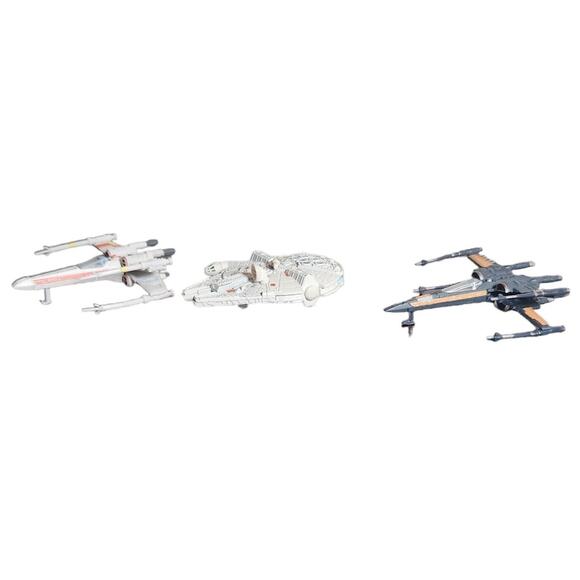 Star Wars X-Fighters And Millennium Falcon Diecast 3" Vehicles Loose Pre-owned - Picture 2 of 11